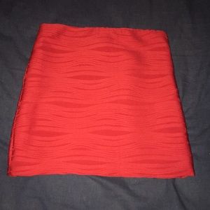 Red mini skirt